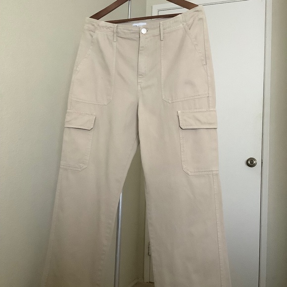 Zara New without Tags TRF Cargo Pants / Size 12 / Beige - Picture 1 of 6